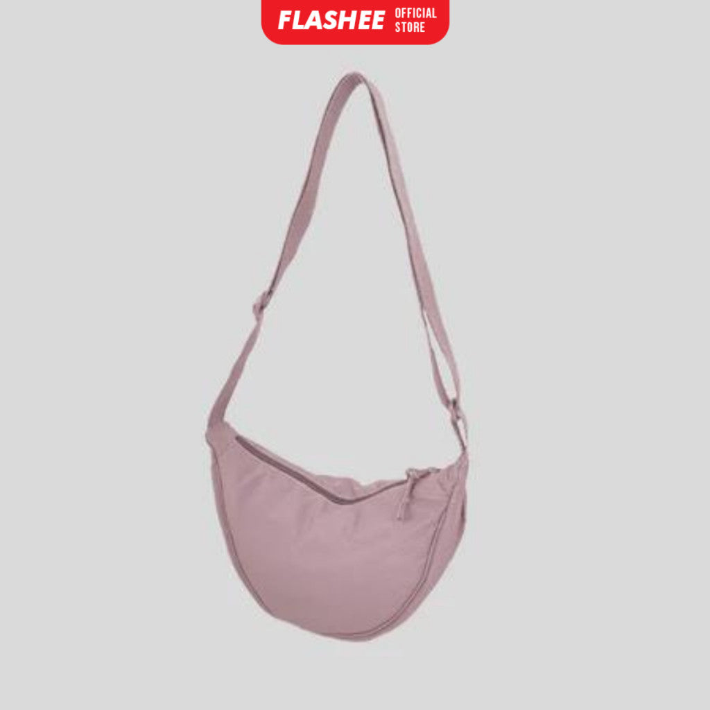 Flashee Tas Selempang Bahu Berbahan Nilon Sling Bag Setengah Bulan Uniseks