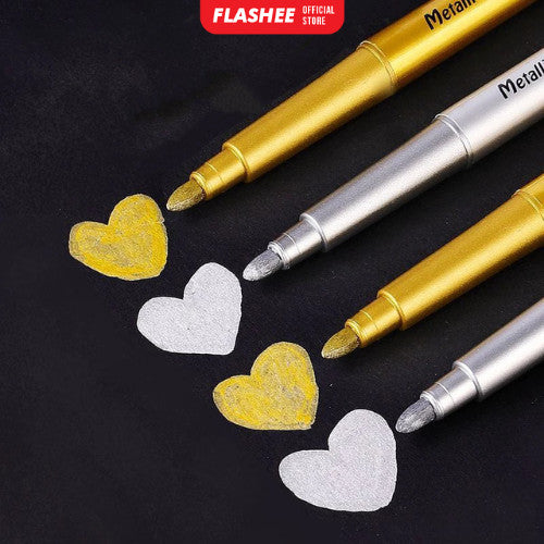 Flashee Spidol Tahan Air Warna Emas Perak Metallic Pen Gold Silver