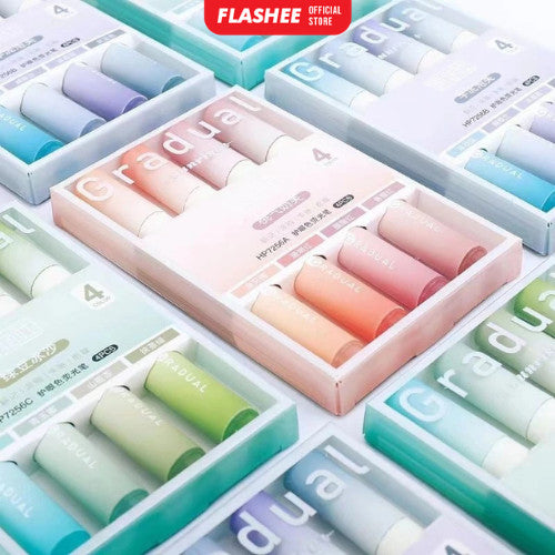 Flashee 1 Set 4pcs Highlighter Stabilo Warna Warni Pastel Spidol Highlighter