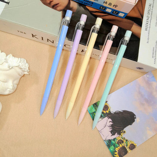 Flashee Pensil Cetek Mekanik 0,7 MM Pastel Makaron Mechanical Pencil Graphite Lead Automatic