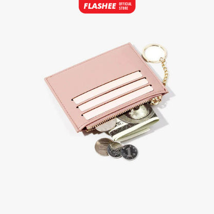 Flashee Dompet Kartu Wanita Uang Mini Card Holder Dompet Kartu Resleting