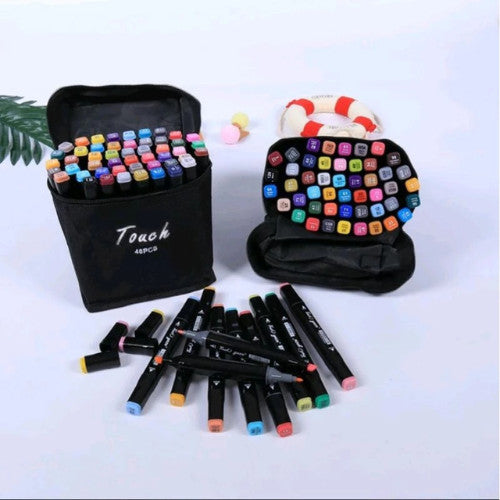 Flashee Spidol Warna Warni 1 Set Sketch Marker 2 Tip Touch Marker 24/48 Warna