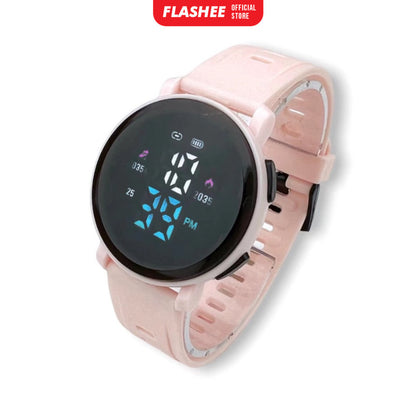 Flashee Jam Tangan Luca Wanita Pria Digital Rubber Bulat LED Watch