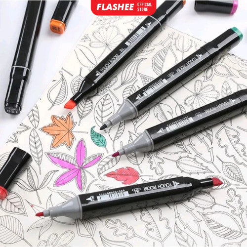Flashee Spidol Warna Warni 1 Set Sketch Marker 2 Tip Touch Marker 24/48 Warna