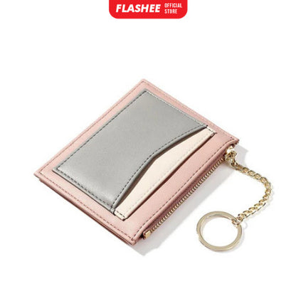 Flashee Dompet Kartu Wanita Uang Mini Card Holder Dompet Kartu Resleting