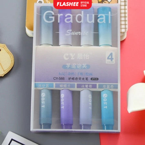 Flashee 1 Set 4pcs Highlighter Stabilo Warna Warni Pastel Spidol Highlighter
