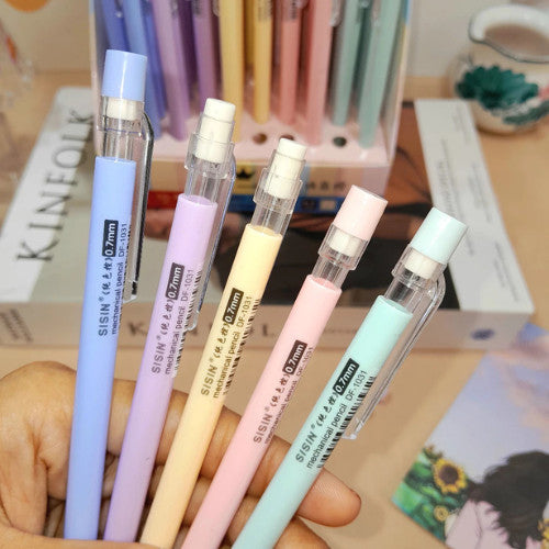 Flashee Pensil Cetek Mekanik 0,7 MM Pastel Makaron Mechanical Pencil Graphite Lead Automatic