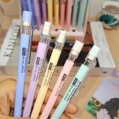 Flashee Pensil Cetek Mekanik 0,7 MM Pastel Makaron Mechanical Pencil Graphite Lead Automatic