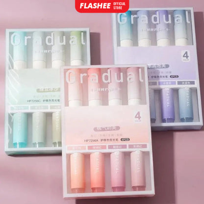 Flashee 1 Set 4pcs Highlighter Stabilo Warna Warni Pastel Spidol Highlighter