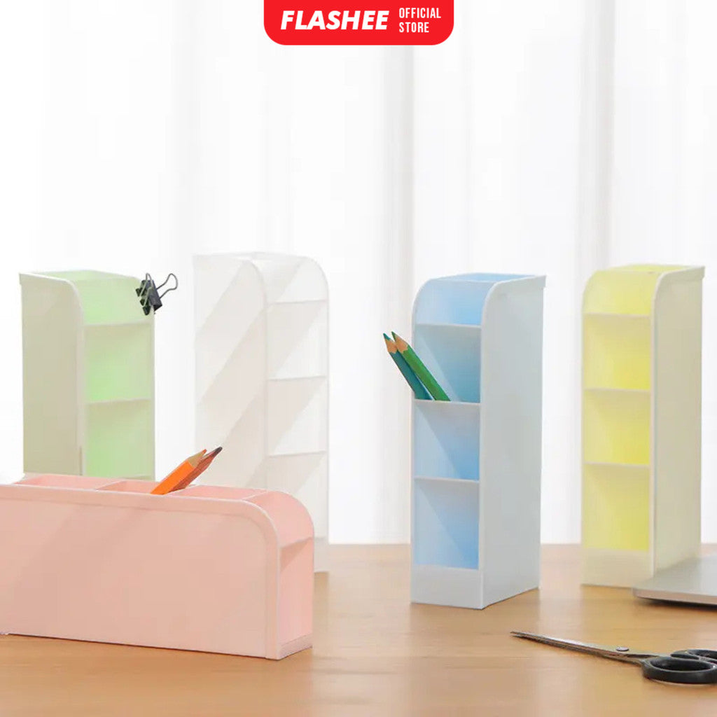 Flashee Rak Meja Mini 4 Sekat Tempat Penyimpanan Serbaguna Rak ATK Meja Kantor