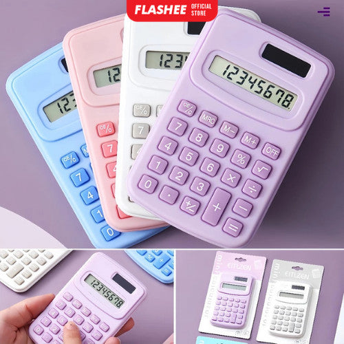 Flashee Kalkulator Kalkulator Mini 8 Digit Warna Pastel  Kalkulator Saku Sekolah Kantor