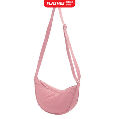 Flashee Tas Selempang Bahu Berbahan Nilon Sling Bag Setengah Bulan Uniseks
