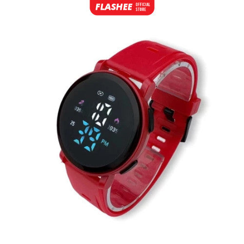 Flashee Jam Tangan Luca Wanita Pria Digital Rubber Bulat LED Watch