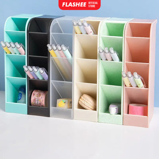 Flashee Rak Meja Mini 4 Sekat Tempat Penyimpanan Serbaguna Rak ATK Meja Kantor