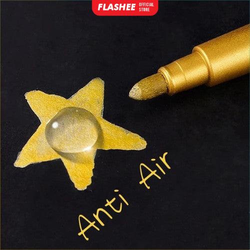 Flashee Spidol Tahan Air Warna Emas Perak Metallic Pen Gold Silver