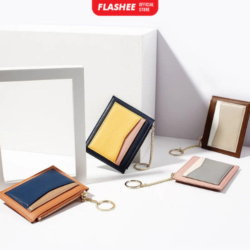 Flashee Dompet Kartu Wanita Uang Mini Card Holder Dompet Kartu Resleting