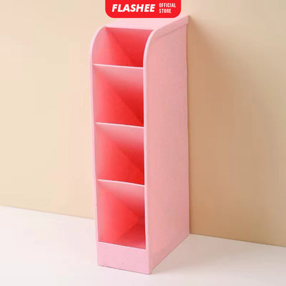 Flashee Rak Meja Mini 4 Sekat Tempat Penyimpanan Serbaguna Rak ATK Meja Kantor