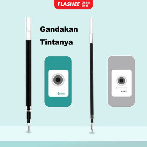 Flashee Pulpen Set Sweet Pastel Collor 0.55mm Pulpen Mekanik Isi 5 Pcs Bolpoin Gel