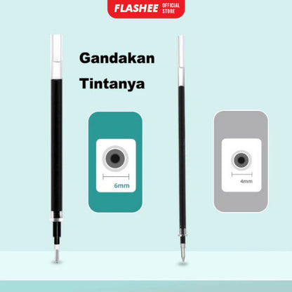 Flashee Pulpen Set Sweet Pastel Collor 0.55mm Pulpen Mekanik Isi 5 Pcs Bolpoin Gel