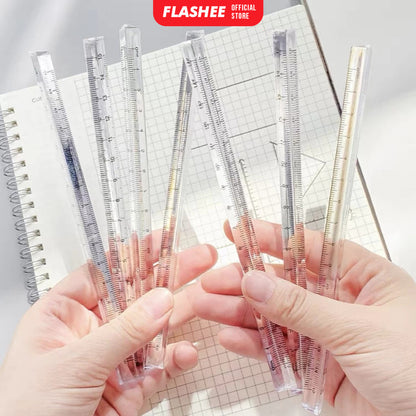 Flashee Penggaris Transparan Triangular Penggaris Aklirik Transparan Segitiga Ruler Aesthetic