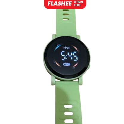 Flashee Jam Tangan Luca Wanita Pria Digital Rubber Bulat LED Watch