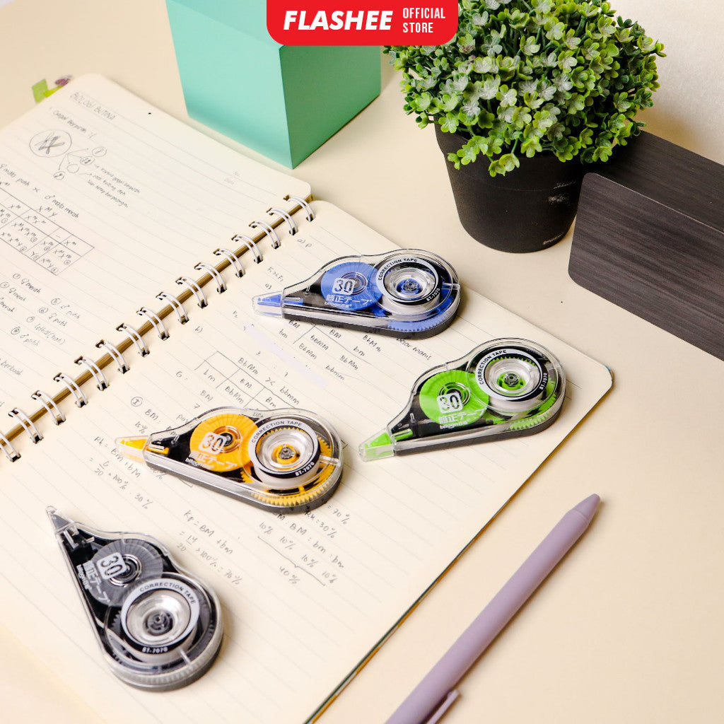 Flashee Correction Tape 12 Meter Penghapus Pena Tip-ex Kertas Trondol