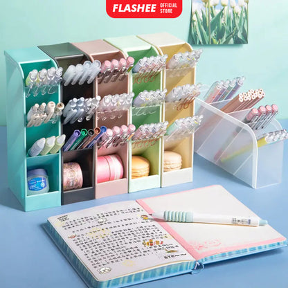 Flashee Rak Meja Mini 4 Sekat Tempat Penyimpanan Serbaguna Rak ATK Meja Kantor