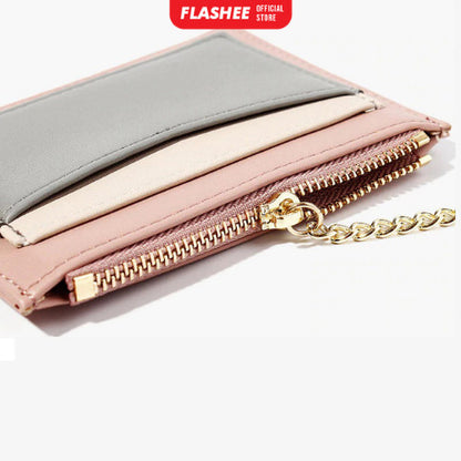 Flashee Dompet Kartu Wanita Uang Mini Card Holder Dompet Kartu Resleting