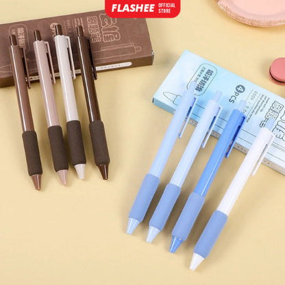 Flashee Pulpen Pastel Motif Polos Set Isi 4pcs Pulpen Gel Mekanik 0.5mm
