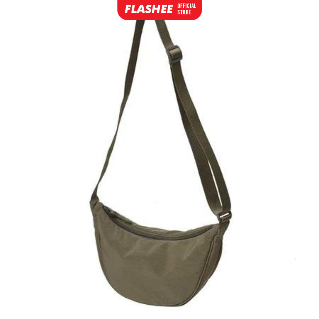 Flashee Tas Selempang Bahu Berbahan Nilon Sling Bag Setengah Bulan Uniseks