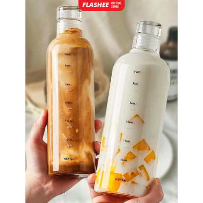 Flashee Botol Minum Transparan 500ml Botol Minum Aesthetic Water Bottle