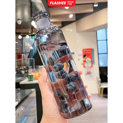 Flashee Botol Minum Transparan 500ml Botol Minum Aesthetic Water Bottle