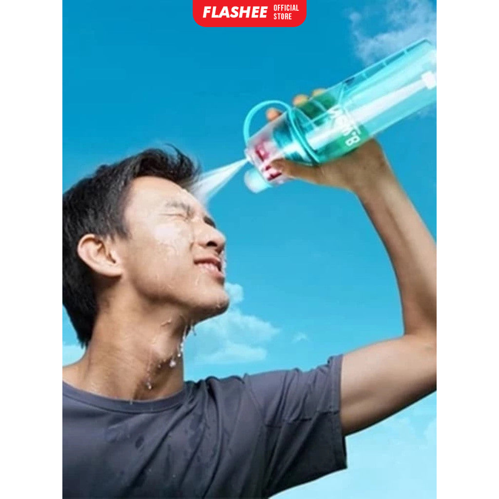 Flashee  Botol Minum New B Sport Spray Water Bottle 600 ML Botol Minum Semprot Botol Minum Aesthetic