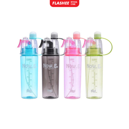 Flashee  Botol Minum New B Sport Spray Water Bottle 600 ML Botol Minum Semprot Botol Minum Aesthetic