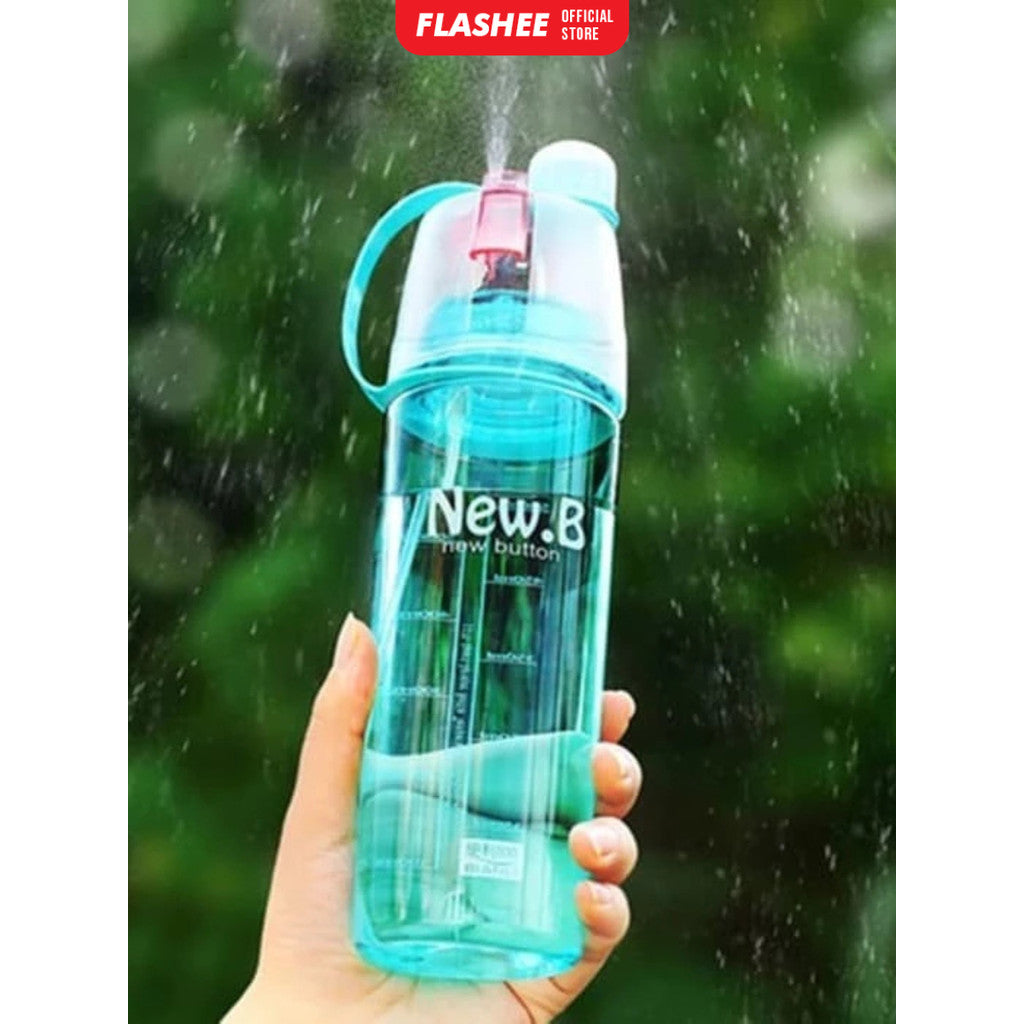 Flashee  Botol Minum New B Sport Spray Water Bottle 600 ML Botol Minum Semprot Botol Minum Aesthetic