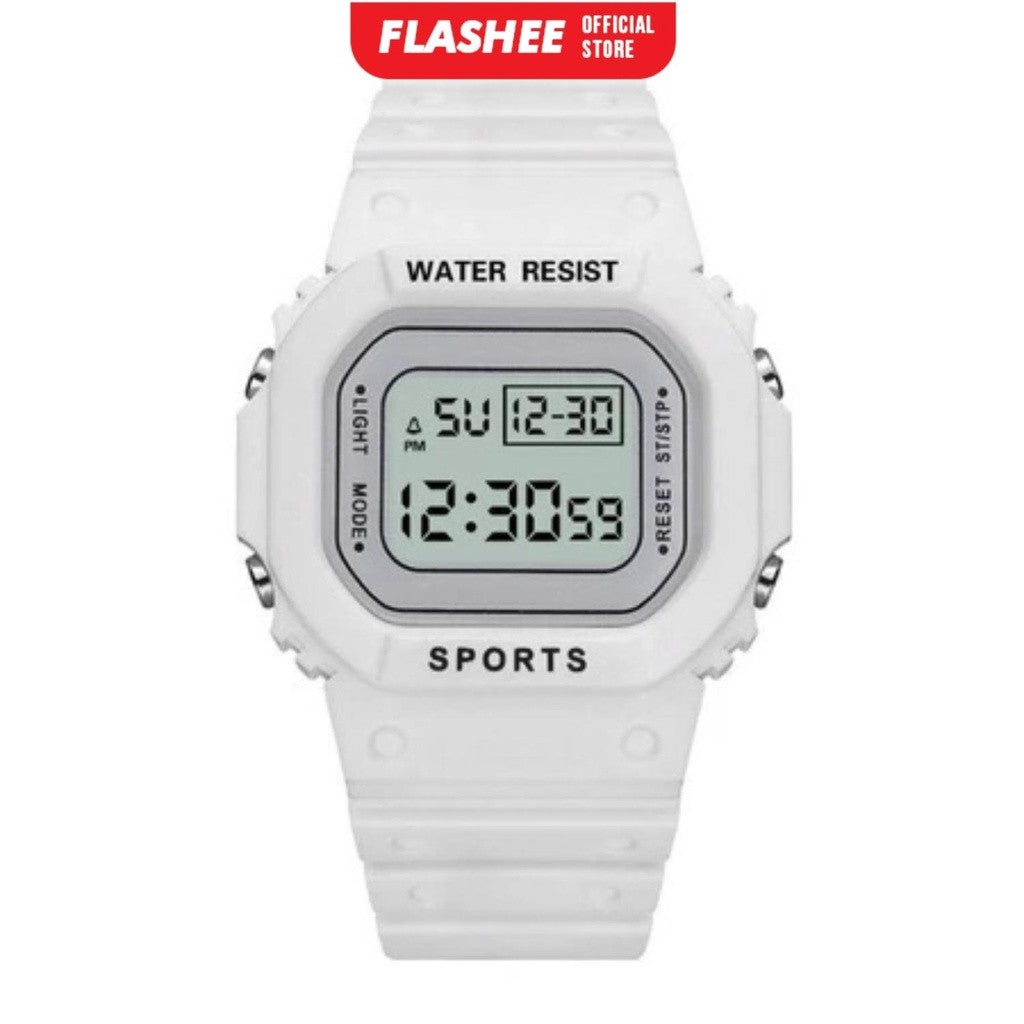 Flashee Jam Tangan Linus Digital Rubber Pria Wanita Segi Karet Rubber Sport LED Korea