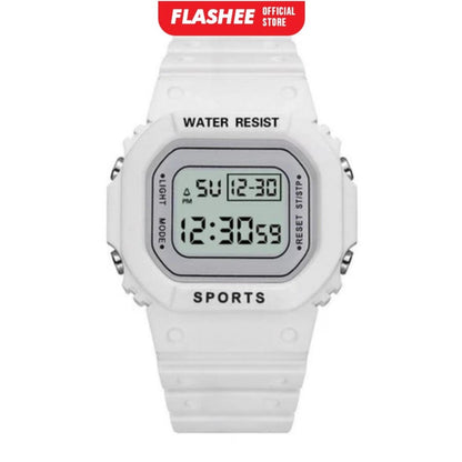 Flashee Jam Tangan Linus Digital Rubber Pria Wanita Segi Karet Rubber Sport LED Korea
