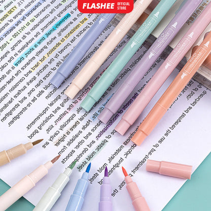 Flashee Spidol Highlighter Round Pastel Colour Pen Journal Marker Pen Alat Tulis Replacement