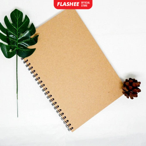 Flashee Notebook A5 Buku Diary Aesthetic Buku Jurnal A5 Vintage Cover Kraft