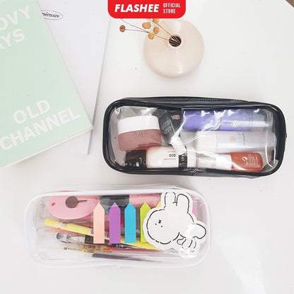 Flashee Tempat Pensil Pulpen Transparan Tas Pounch Kosmetik Travel Multifungsi
