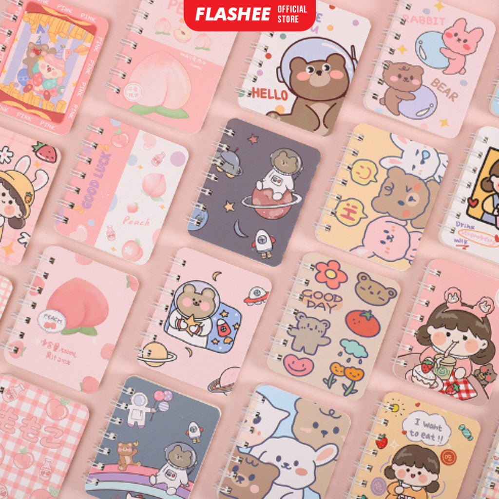 Flashee Notebook Kecil A7 Buku Catatan Mini Notes Ring Motif Alat Tulis Sekolah