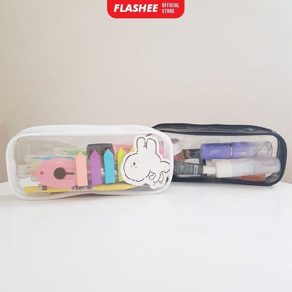 Flashee Tempat Pensil Pulpen Transparan Tas Pounch Kosmetik Travel Multifungsi