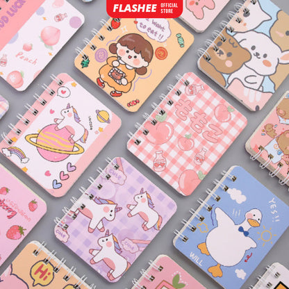 Flashee Notebook Kecil A7 Buku Catatan Mini Notes Ring Motif Alat Tulis Sekolah
