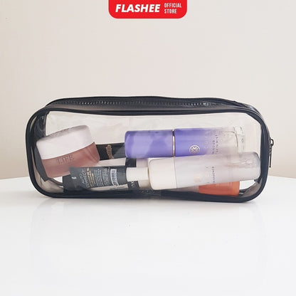 Flashee Tempat Pensil Pulpen Transparan Tas Pounch Kosmetik Travel Multifungsi