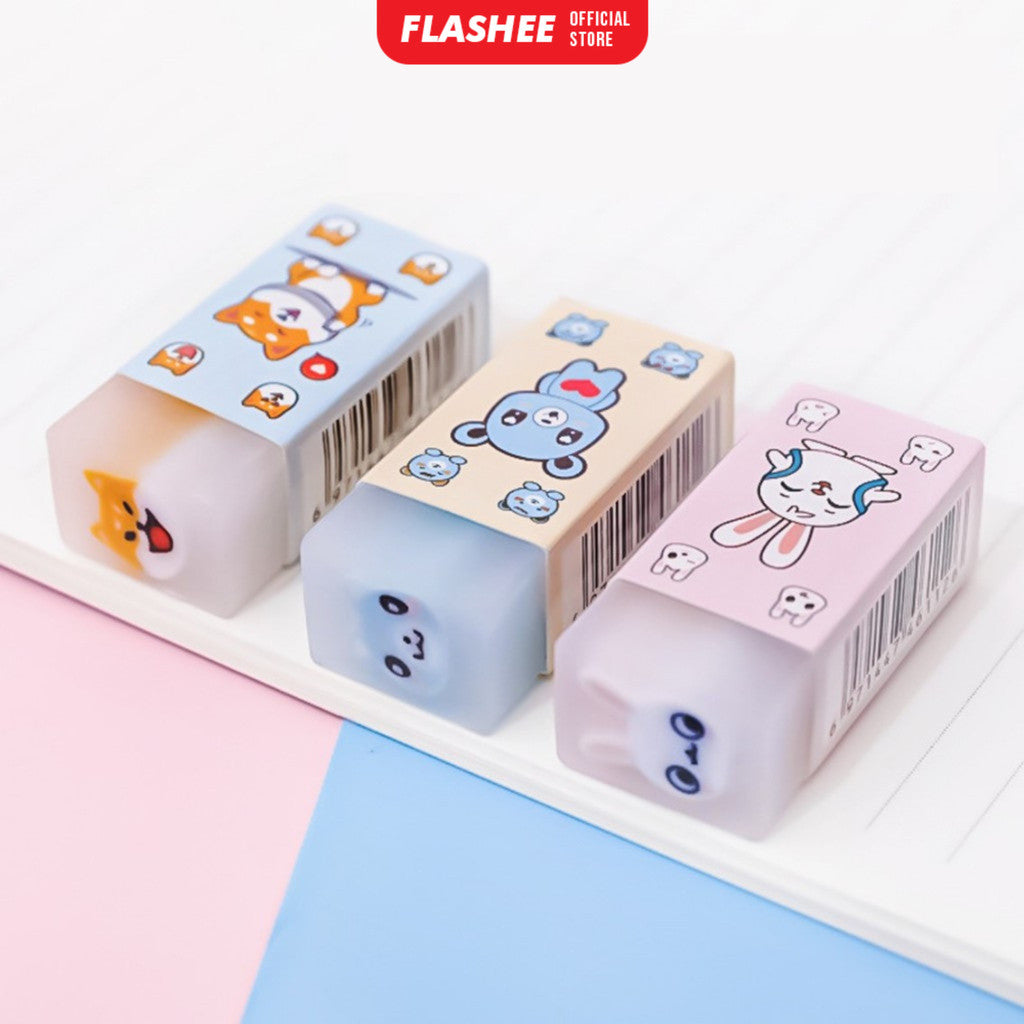 Flashee Penghapus Pensil Karakter Eraser Penghapus Karet Motif Buah Animal Karakter Sanrio Lucu