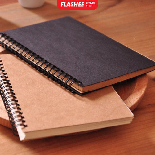 Flashee Notebook A5 Buku Diary Aesthetic Buku Jurnal A5 Vintage Cover Kraft