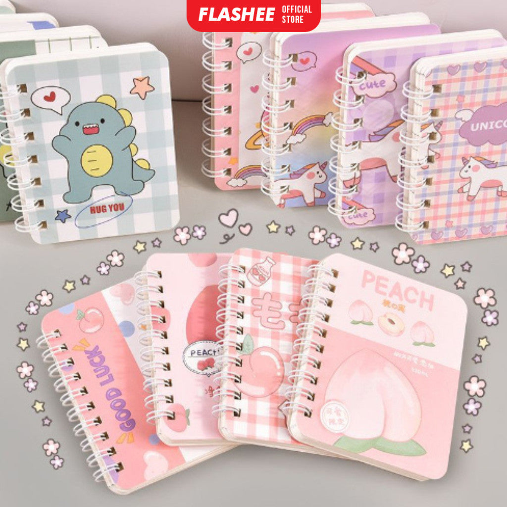 Flashee Notebook Kecil A7 Buku Catatan Mini Notes Ring Motif Alat Tulis Sekolah