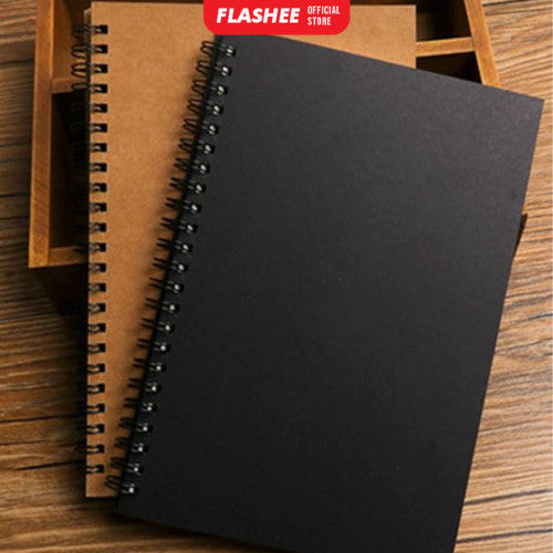 Flashee Notebook A5 Buku Diary Aesthetic Buku Jurnal A5 Vintage Cover Kraft