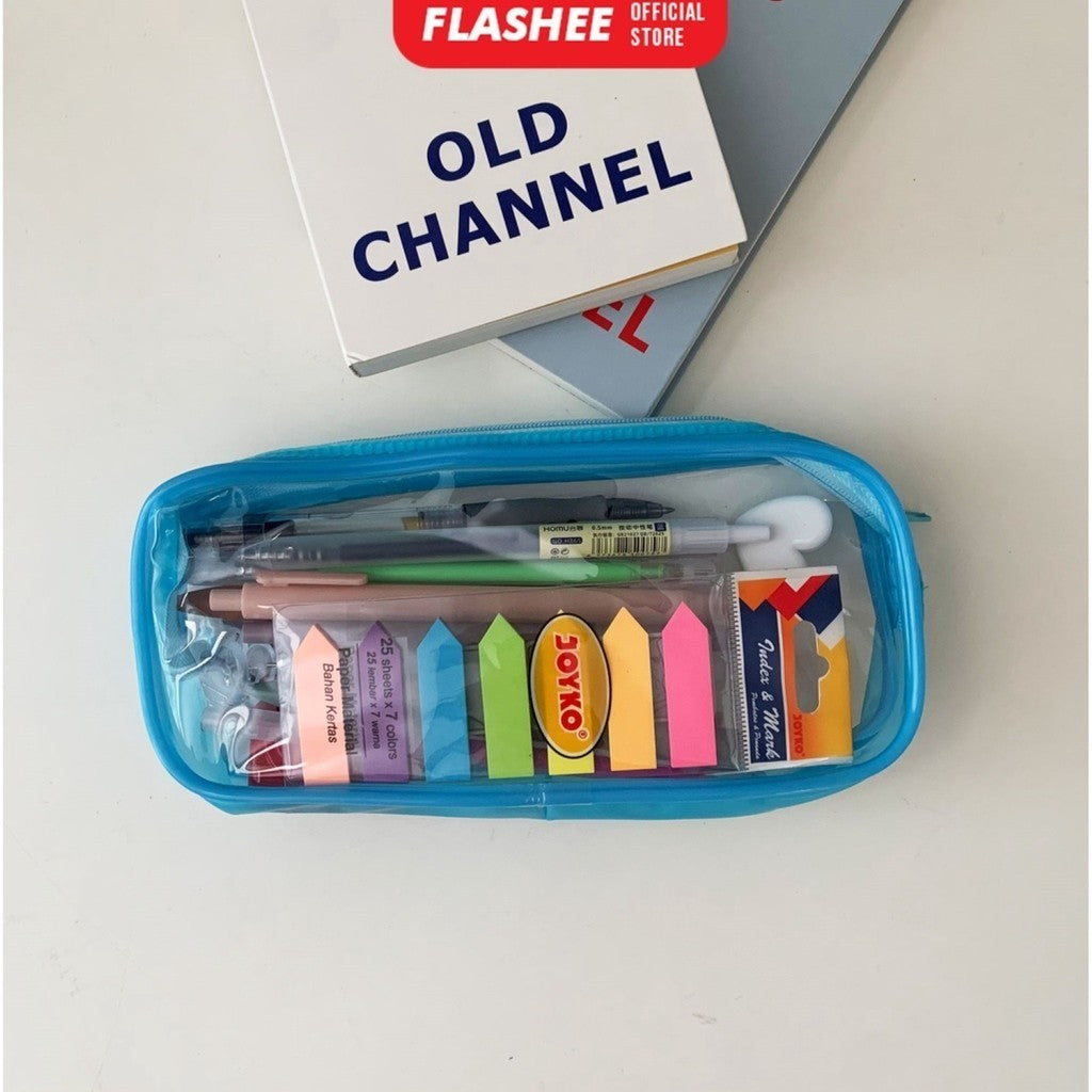 Flashee Tempat Pensil Pulpen Transparan Tas Pounch Kosmetik Travel Multifungsi