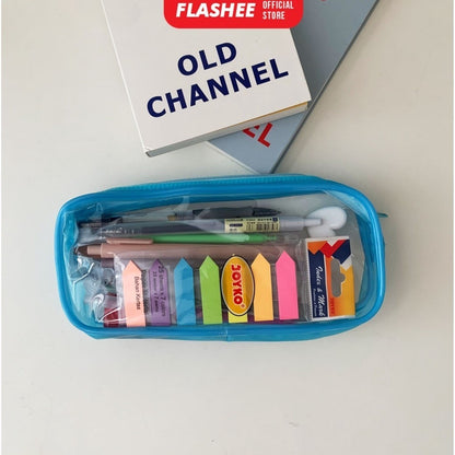 Flashee Tempat Pensil Pulpen Transparan Tas Pounch Kosmetik Travel Multifungsi